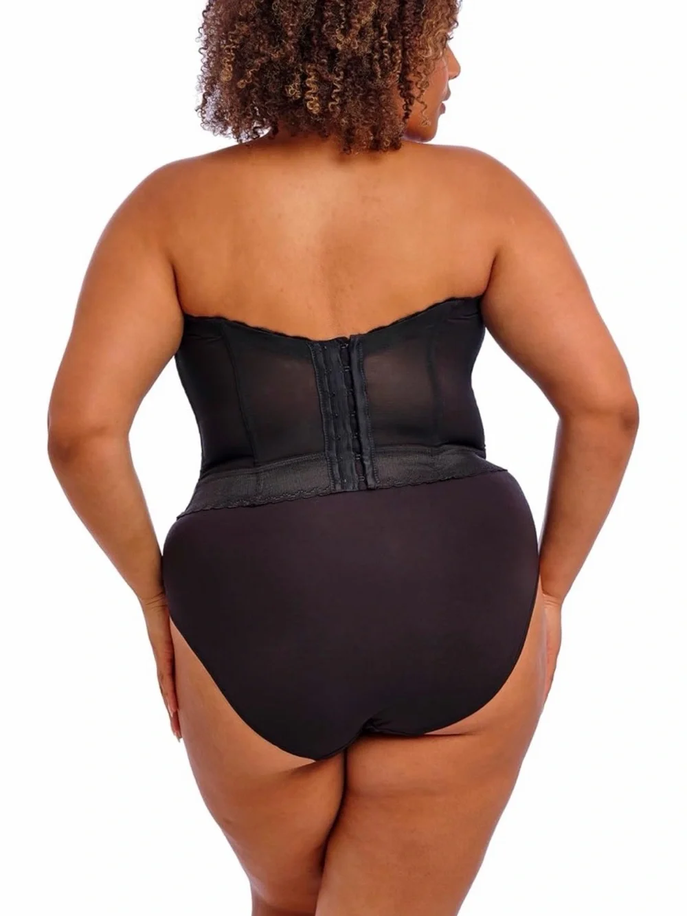Goddess Black Lace Strapless Longline Bustier